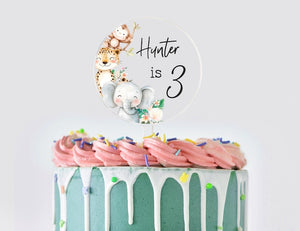 Personalised Jungle Birthday Cake Topper | Birthday Celebrations | Birthday Cake Topper | Animal | Jungle | Safari Cake Topper | Jungle