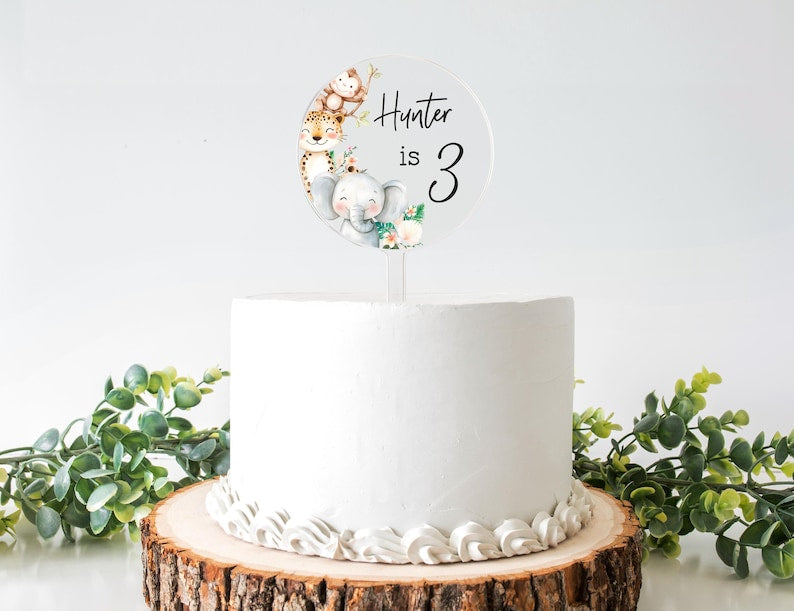 Personalised Jungle Birthday Cake Topper | Birthday Celebrations | Birthday Cake Topper | Animal | Jungle | Safari Cake Topper | Jungle