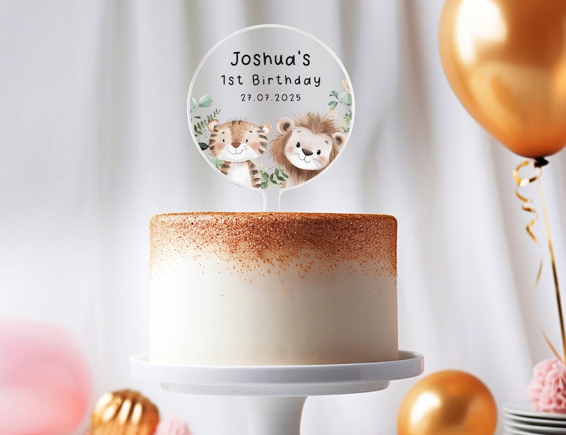 Personalised Safari Birthday Cake Topper | Birthday Celebrations | Birthday Cake Topper | Animal | Safari Birthday | Safari Cake Topper |