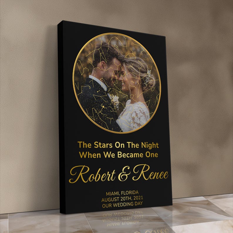 Canvas Print Star Map Wedding Gift For Couple 50th Anniversary Gift For Wife Star Print Night Sky Map Custom Romantic Gift For Girlfriend