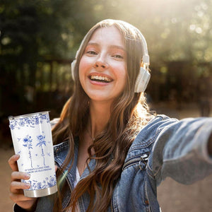 Custom Birth Month Flower with Name Cup, It Takes A Long Time To Grow An Old Friend, Toile De Jouy Cup, Best Friend Mug, Besties Mug Tumbler