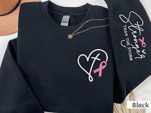 Embroidered Breast Cancer Awareness Shirt: Pink Ribbon, Positive Affirmation