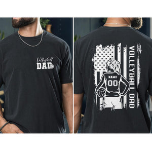 Volleyball Dad Shirt, Custom Kids Name Volleyball Dad T-Shirt, Volleyball Dad Gift, Volleyball Gift for Dad, Volleyball Girl Shirt for Dad