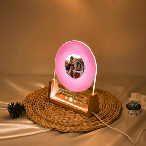 Personalized Vinyl Record with Photo Night Light, Acrylic Song Music Plaque, Birthday Gift for Her Him, Anniversary Gift for Friends Lamp