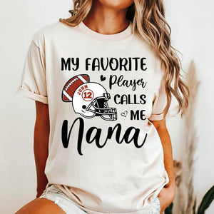 Personalized Football My Favorite Player Calls Me Grandma, Football Grandma Shirt, Name and Number Football, Football Mom Shirt, Football