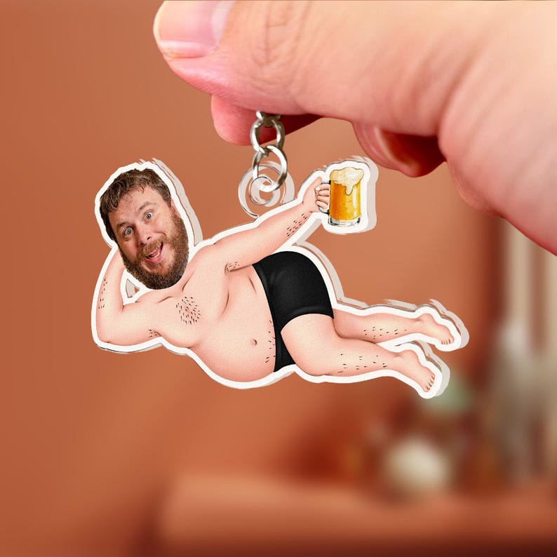 Custom Face Photo Keychain: Funny 3D Home Decor Gift, Gift For Husband, Boyfriend, Wiffe, Girlfriend