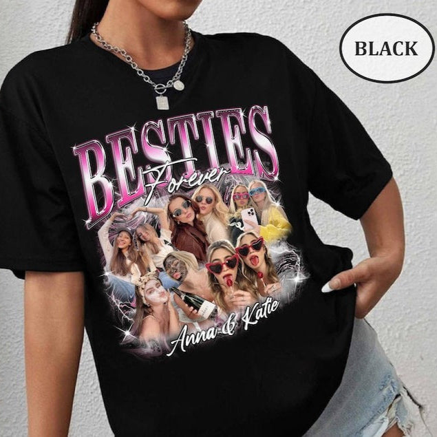 Custom 90s Vintage Besties BFFs Bootleg Shirt, Best Friend Bootleg Rap Tee, Best Friend Birthday Bachelorette, BFF Besties Gift Ideas