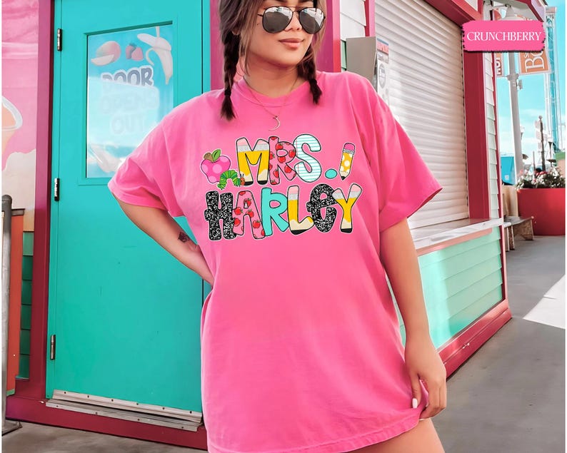 Preppy Back To School Shirt, Personalized Teacher Shirt, Cute Alphabet Pencil Teacher Tee, First Day of School, Teacher Composition Notebook