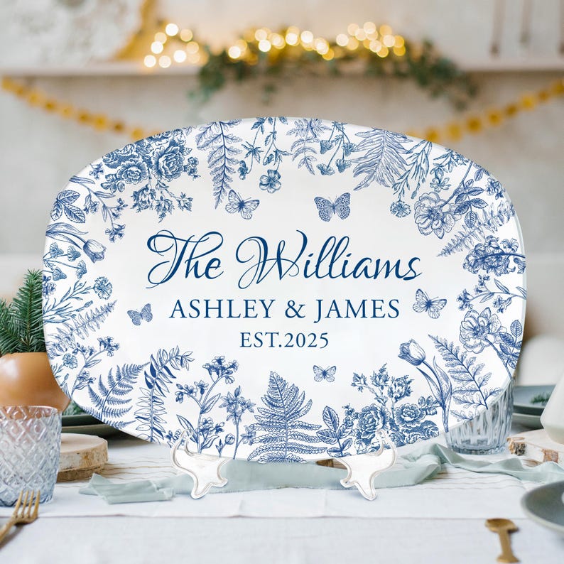 Personalized Wedding Gifts, Custom Name Wedding Plate, Newlywed Couple Gift, Engagement Gifts, New Mr Mrs Keepsake, Bridal Shower,Home Decor