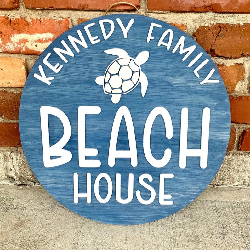 Personalized Beach House Sign, Beach Sign, Beach House Decor, Lake House Sign, Beach Decor, Beach Themed Decor, New Home Gift, Closing Gift