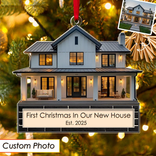 Custom First Christmas In Our New Home Ornament 2025, Custom House Address Keepsake, Personalized Ornament for Families New Homeowners