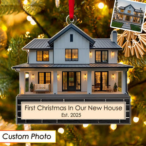 Custom First Christmas In Our New Home Ornament 2025, Custom House Address Keepsake, Personalized Ornament for Families New Homeowners