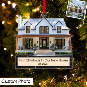 Custom First Christmas In Our New Home Ornament 2025, Custom House Address Keepsake, Personalized Ornament for Families New Homeowners