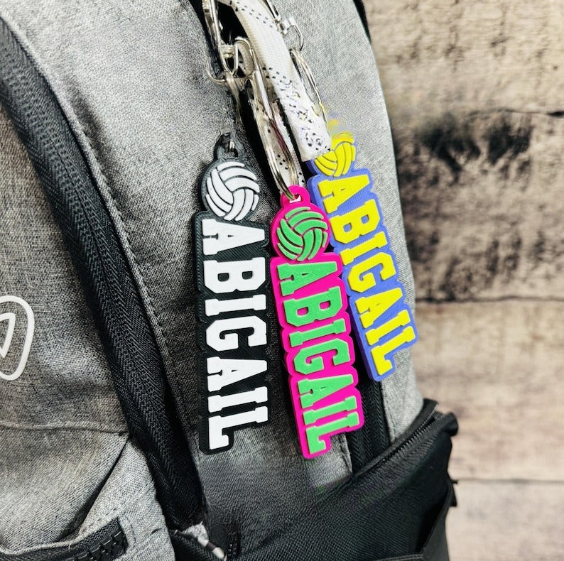 Custom 3D Printed Keychain - Volleyball Keychain - Volleyball Team Gifts - Team Keychain - Sports Gifts - Custom Keychain Bag Tag VOLLEYBALL