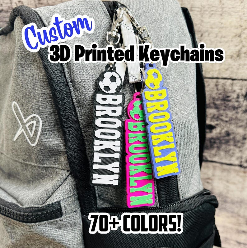 Custom 3D Printed Keychain - Soccer Keychain - Soccer Team Gifts - Team Keychain - Sports Gifts - Custom Keychain - Custom Bag Tag SOCCER
