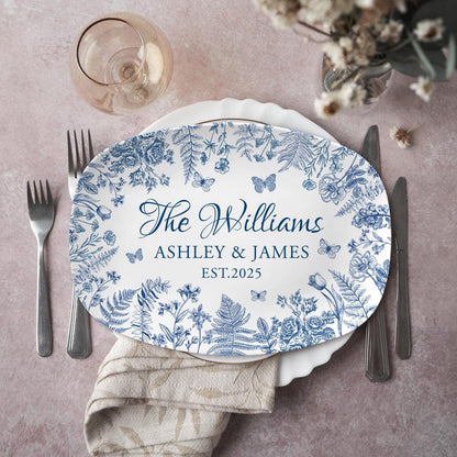 Personalized Wedding Gifts, Custom Name Wedding Plate, Newlywed Couple Gift, Engagement Gifts, New Mr Mrs Keepsake, Bridal Shower,Home Decor