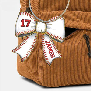 Personalized Girls Sports Bag Tag - Custom Name Tag with Bow - Cheer, Softball, Soccer, Basketball Gift, Softball Team Gifts, Gift For Her