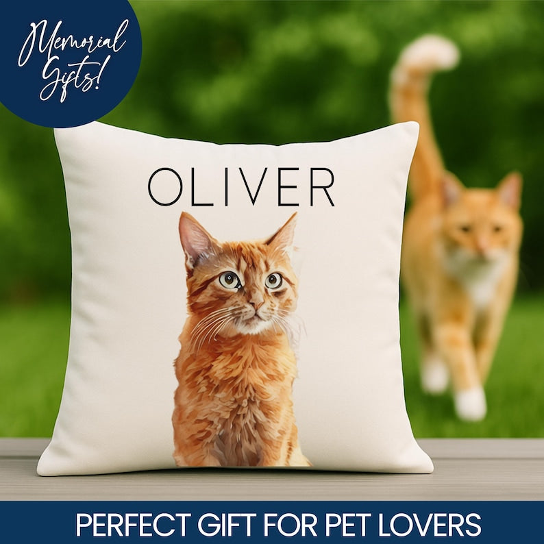 Custom Pet Pillow with Photo Name, Custom Dog Pillow, Personalized Dog Pillow, Custom Cat Pillow, Pet Memorial, Pet Loss Gift, Dog Lovers