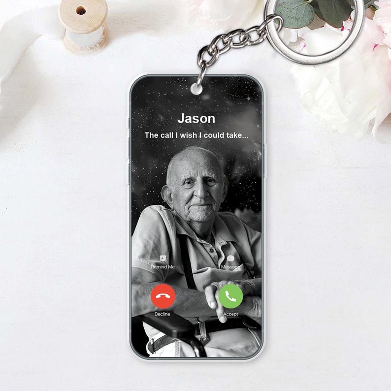 Custom Keychain The Call I Wish Could Take, Memorial Keyring, Dad Mom Acrylic Keychain, Mothers Day Fathers Day Birthday Christmas Gift