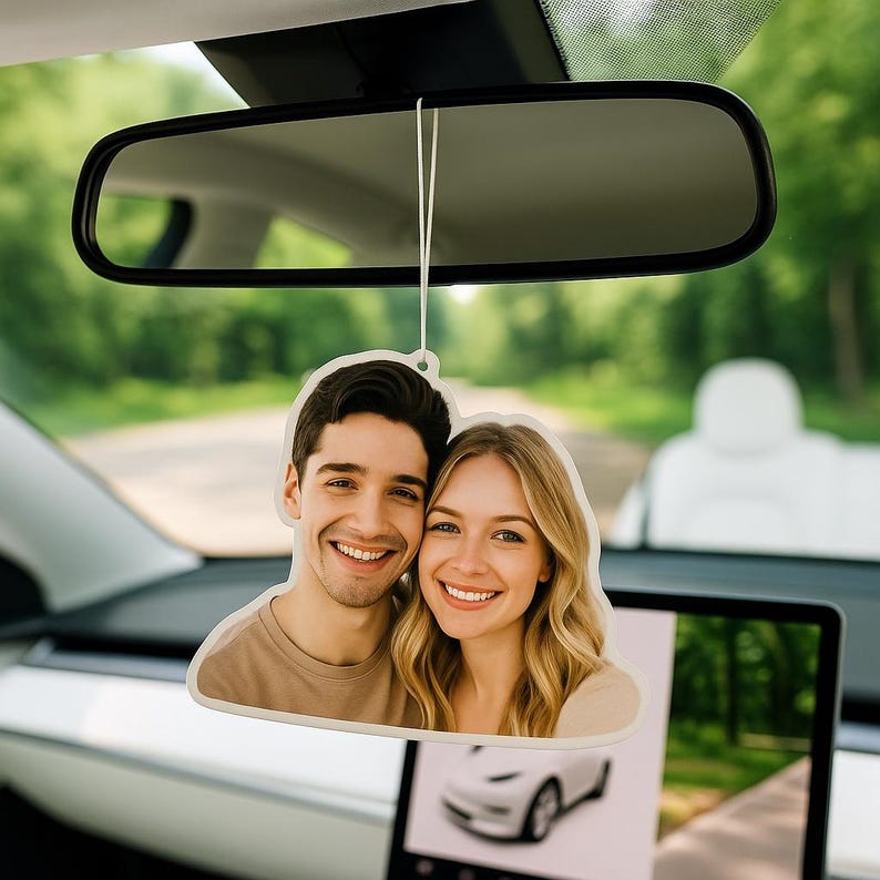 Personalized Picture Air Freshener, Custom Air Freshener, Couples Car Accessories, Photo Freshener, Car Freshies, Family Air Freshene