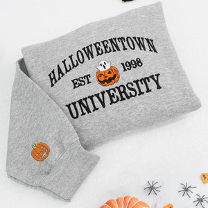 Halloweentown Est 1998 Sweatshirt - Embroidered Halloweentown Shirt - Pumkin Sweatshirt - Womens Spooky Shirts - Halloween Gift For Men