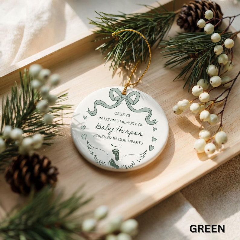 Baby Memorial Ornament Miscarriage Gift for Grieving Mother Stillborn Baby Gift Memorial Xmas Ornament Pregnancy Loss Keepsake Personalized