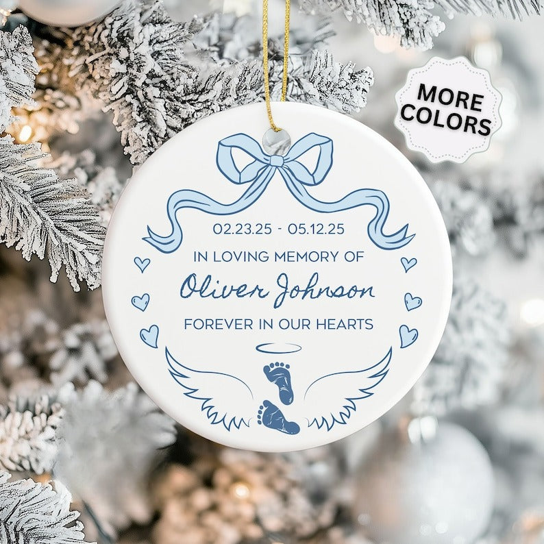 Baby Memorial Ornament Miscarriage Gift for Grieving Mother Stillborn Baby Gift Memorial Xmas Ornament Pregnancy Loss Keepsake Personalized