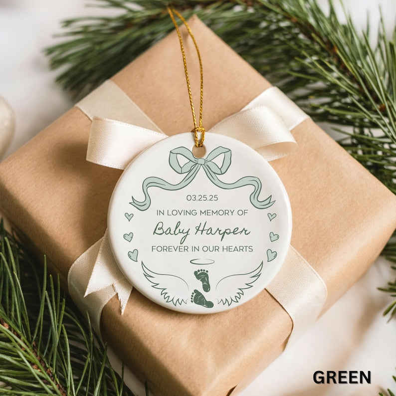 Baby Memorial Ornament Miscarriage Gift for Grieving Mother Stillborn Baby Gift Memorial Xmas Ornament Pregnancy Loss Keepsake Personalized