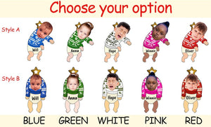 Custom Baby Face Christmas Ornament - Funny Personalized Kids Photo Ornament - Name Gift for Family Tree Decoration 2025
