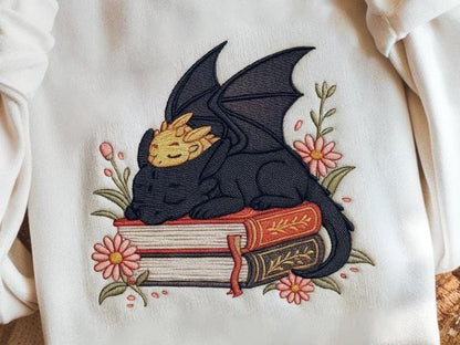 Dragon Book Embroidered Sweatshirt, Fantasy Book Reader Sweatshirt, Fourth Wing Sweater, Basgiath War College Shirt, Dragon Book Lover Shirt il_794xN.7053456339_604y.jpg