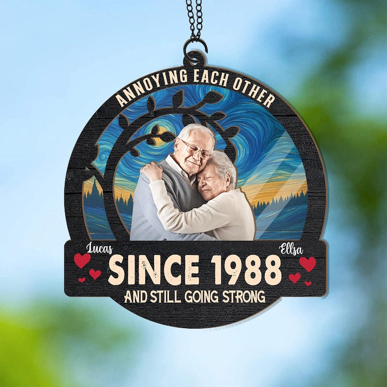 Annoying Each Other Suncatcher, Personalized Couple Photo Window Hanging, Anniversary Gift, Couple Keepsake Gifts, Couple Ornament