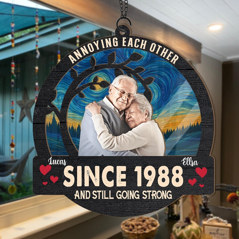 Annoying Each Other Suncatcher, Personalized Couple Photo Window Hanging, Anniversary Gift, Couple Keepsake Gifts, Couple Ornament