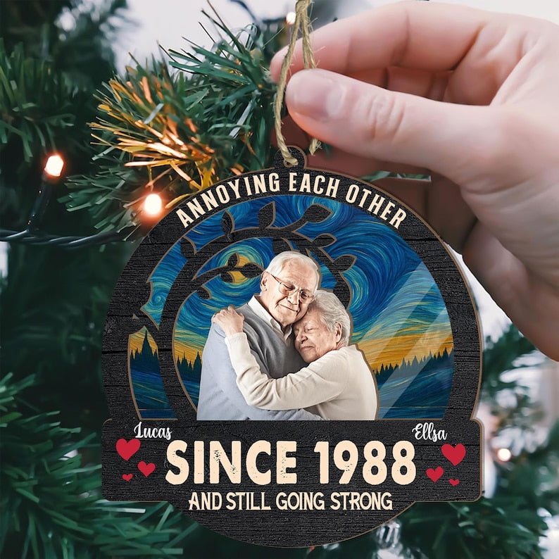 Annoying Each Other Suncatcher, Personalized Couple Photo Window Hanging, Anniversary Gift, Couple Keepsake Gifts, Couple Ornament