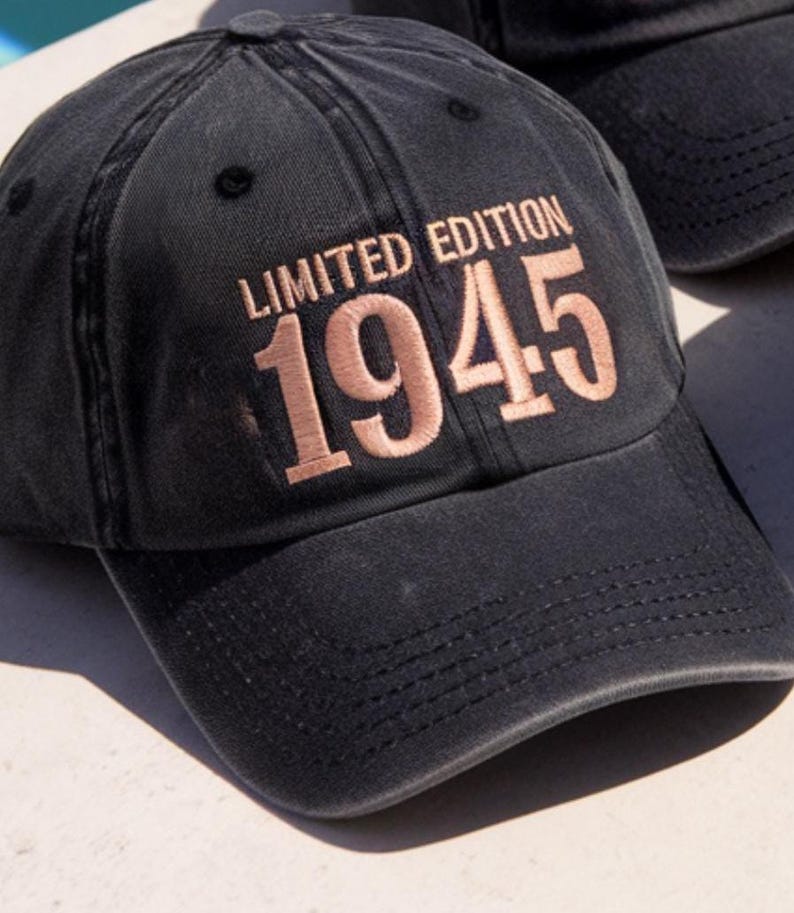 Custom Birth Year Cap, Embroidered Baseball Cap, Customized Birthday Gift, Personalized Gifts, Happy Birthday Six Panel Hat, Anniversary