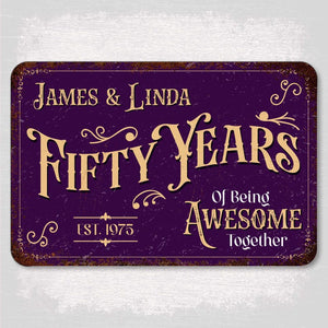 Anniversary Metal Sign, Personalized 30th Wedding Gift for Couples, Custom Wall Decor with Names & EST Date Unique Aluminum Art Wedding Gift