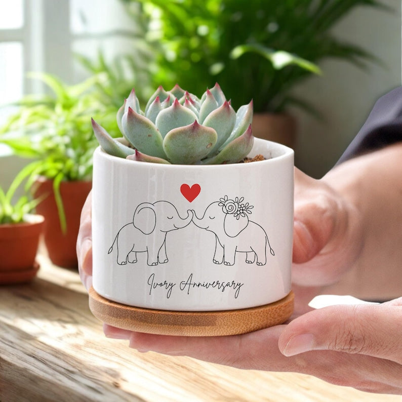 Ivory anniversary gifts, 14th anniversary, 14th wedding anniversary gift, 14th anniversary gift for wife, Ceramic pot