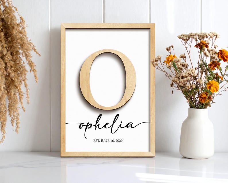 Personalized Family Name Sign,Wooden Frame,Wedding Gift,Anniversarie,Housewarming,Last Name Established Sign,Rustic Decor,First Home Gift