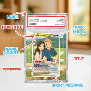 Custom Photo Anime Themed Gift for Couple Acrylic Book, Gifts from Wife, Personalized PokeLove Card, Wedding Gift, Newlywed Gifts, Anniversary Gifts