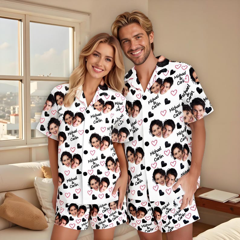 Custom Short Pajamas with Face and Name,Customized Pajama Set For Men/Women,Personalized Short Sleeve Family Pajama Set,Birthday/Party Gifts il_794xN.7056106853_foid.jpg