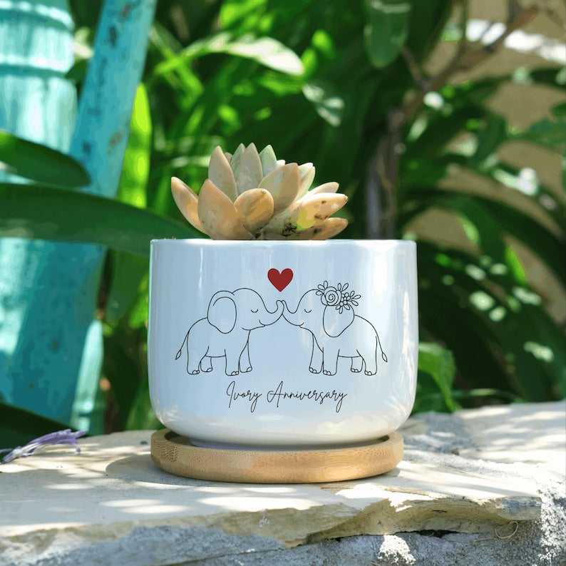 Ivory anniversary gifts, 14th anniversary, 14th wedding anniversary gift, 14th anniversary gift for wife, Ceramic pot