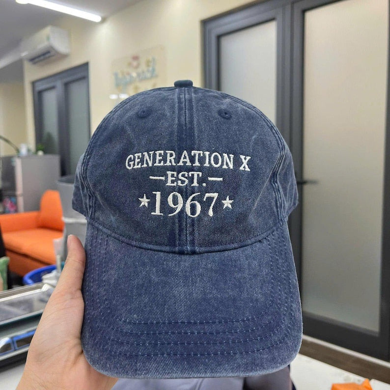 Custom Gen X Embroidered Hat, Personalized Generation X Cap, Gift For Father's Day, Gift For Mom