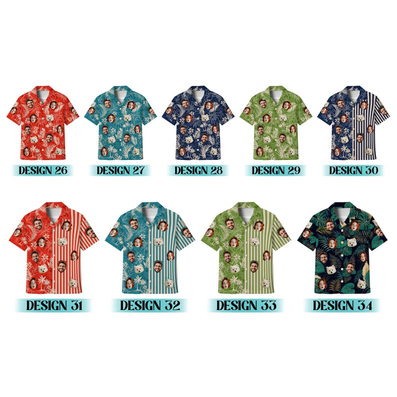 Custom Hawaiian Shirt With Face, Personalized Aloha Hawaiian Shirt, Customize Face for Pet Men Women, Funny Custom Hawaii Dress Beach Party