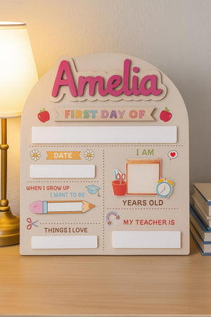Personalized First & Last Day of School Sign: Wooden Photo Prop