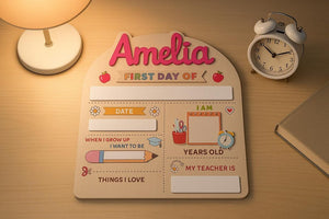 Personalized First & Last Day of School Sign: Wooden Photo Prop
