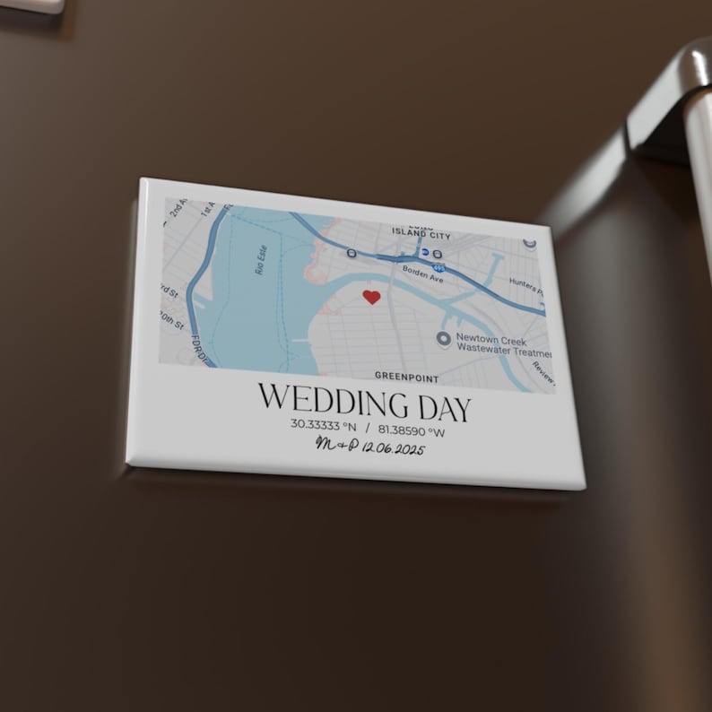 Custom Magnet Where We Met Map, Personalized Location Map Fridge Magnet, Wedding Map Anniversary Gift, Map With Coordinates Gift for Couples