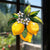 Lemon Blossom Acrylic Suncatcher Faux Stained Glass Window Hanging Yellow Citrus and White Flower Decor Fresh Kitchen Gift Idea