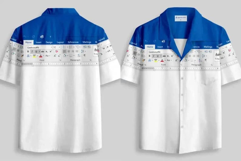 Funny Excel Word Powerpoint Hawaiian Shirt, Funny Hawaiian Shirt 2025, Microsoft Office Hawaiian Shirt, Excel Funny Work Button Up Shirt