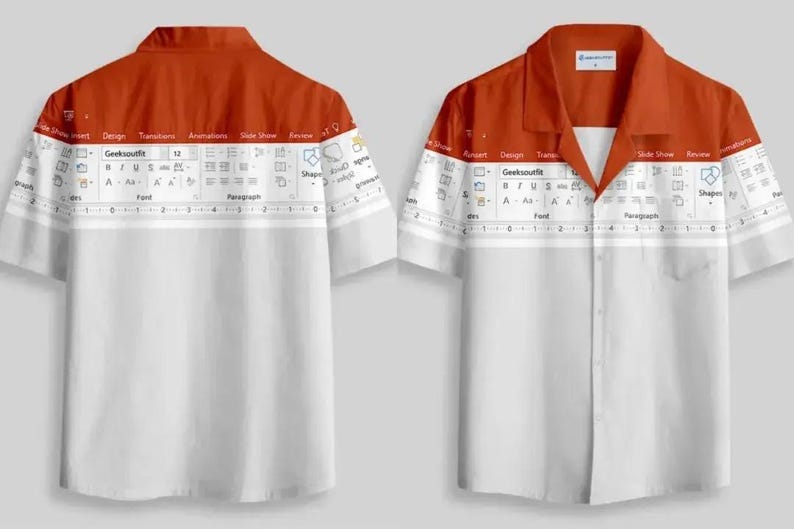 Funny Excel Word Powerpoint Hawaiian Shirt, Funny Hawaiian Shirt 2025, Microsoft Office Hawaiian Shirt, Excel Funny Work Button Up Shirt