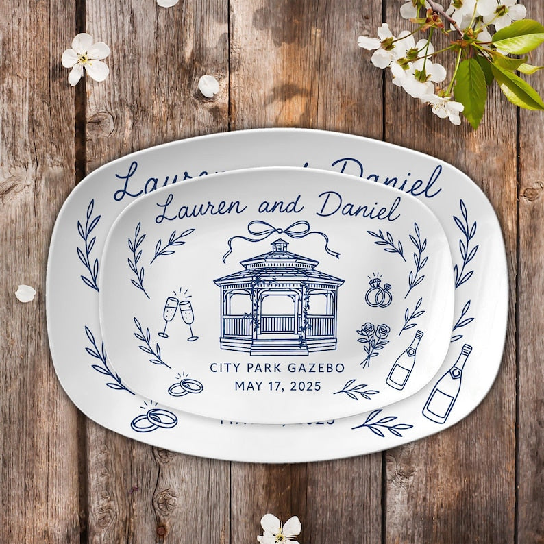 Custom Wedding Venue Platter Personalized Decorative Keepsake Plate with Names, Date & Location Wedding Gift Reception DECOR only