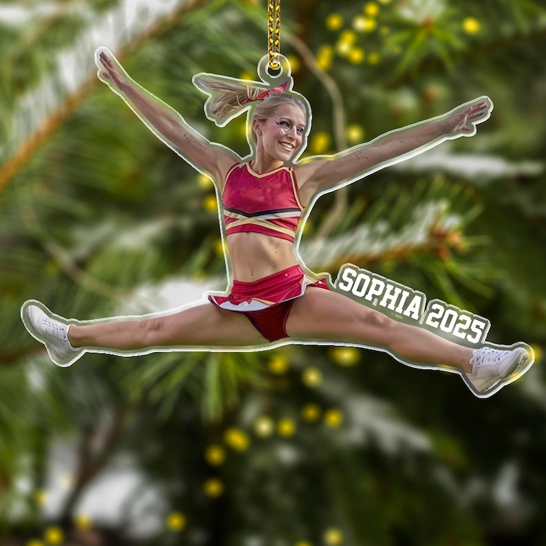 Personalized Cheerleader Christmas Ornament, Custom Photo Ornament, Cheerleading Team Gift, Cheer Mom Gift, Cheerleader Gift, Cheer Gifts